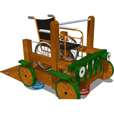 Playground System Pružinová hojdačka z agátu autíčko pro hendikepované