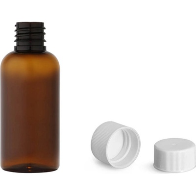 Via Plastová lékovka hněda s bílým víčkem 50 ml