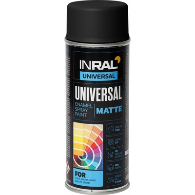 TEGRA INRAL univerzálny email v spreji 400 ml – matná čierna grafitová (RAL 9011)