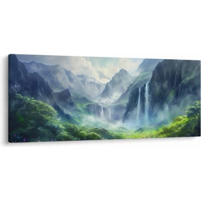 Obraz - Údolie vodopádov, jednodielne 120x50 cm