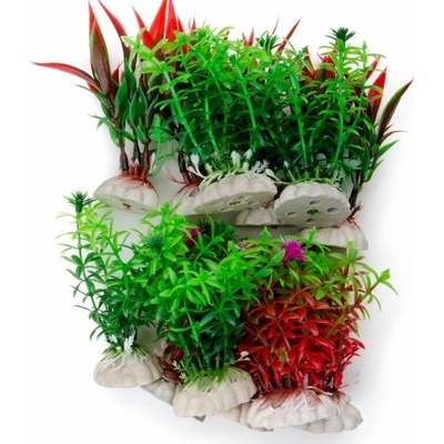 JKA MIX small akvarijní plastová rostlinka zelená 6 cm 12 ks