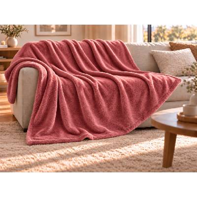 Textilomanie flanel deka SOFTIRA červená 150x200