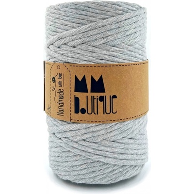 MMboutique bavlněná šňůra na macramé Single twist 5mm 100m Middle grey