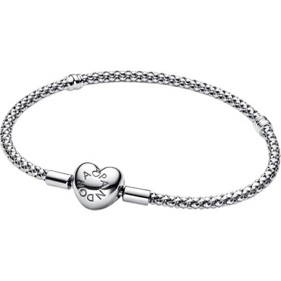 Pandora Stříbrný navlékací náramek Srdce Moments 593853C00 17 cm