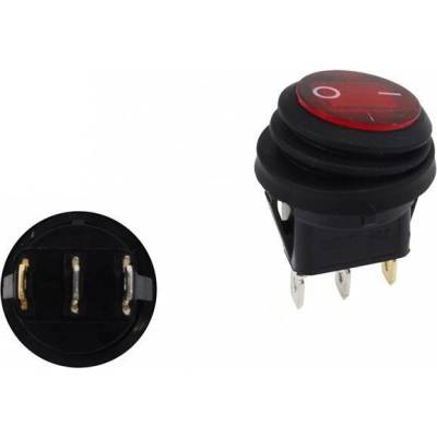 TNG Okrúhly vypínač ON-OFF 3PIN, červený PP-WL-148