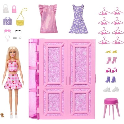 Mattel Barbie Šatník snů v pastelových barvách s panenkou oblečky a doplňky HXD58