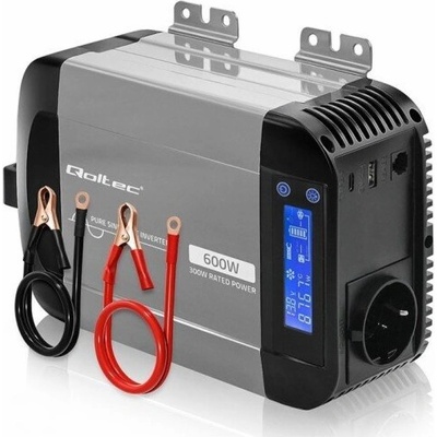 Qoltec Čistý sinusový měnič napětí | 12V na 230V | 300/600W