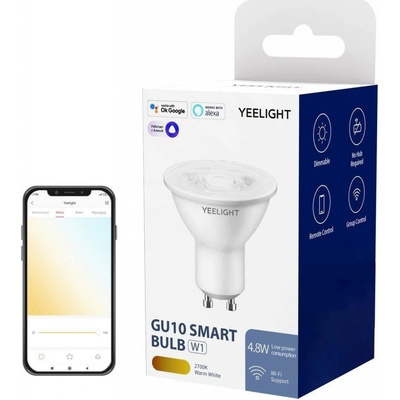 Yeelight Smart Bulb W1, GU10, 4,8W, teplá bílá, stmívatelná