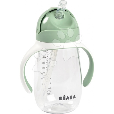 Beaba Fľaša Bidon na učenie pitia Straw Cup Sage Green 300 ml so slamkou zelená