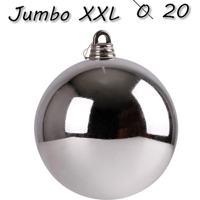 Vianočná Guľa Jumbo xxl ø 20 cm strieborná PRO-99828-S