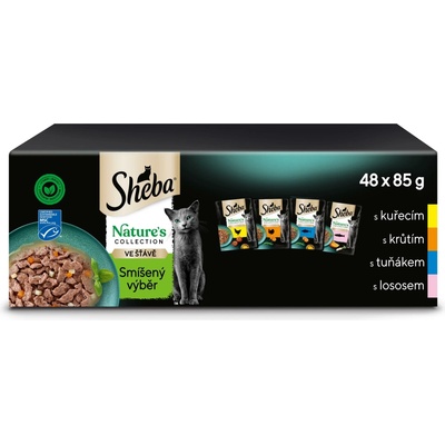 Sheba Nature's Collection kapsičky smíšený výběr ve šťávě pro dospělé kočky 48 x 85 g