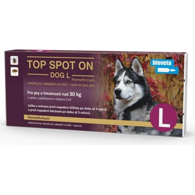 Bioveta Top Spot-on Dog L nad 30 kg 1 x 3 ml – Hledejceny.cz