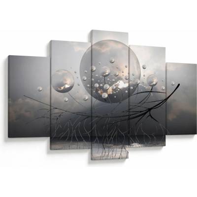 Obraz abstraktných gulí, päťdielne 150x105 cm