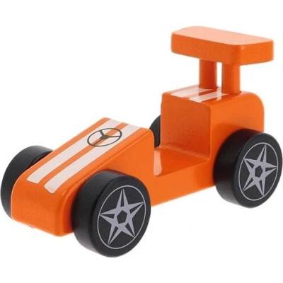 Trefl Dřevěná hračka závodní auto oranžové