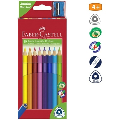 Faber Castell Junior sada 10 kusov trojuholníkových farebných ceruziek 116510