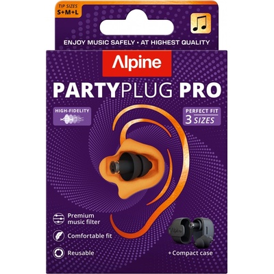 Alpine PartyPlug Pro Natural Chrániče 21 dB 1 pár Černá
