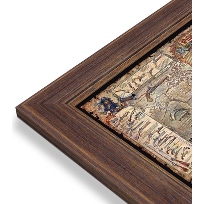 RayWorld Pirátská mapa světa - nástěnná mapa pro děti 138 x 97 cm Varianta: mapa v dřevěném rámu, Provedení: Volta ořech