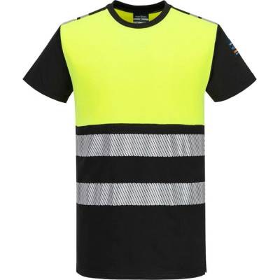 Portwest tričko FR775 PW3 Modaflame Knit HVO Class 1 FR krátký rukáv Žlutá/černá XL
