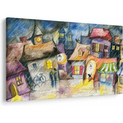 Obraz - Daždivý večer, jednodielne 90x60 cm