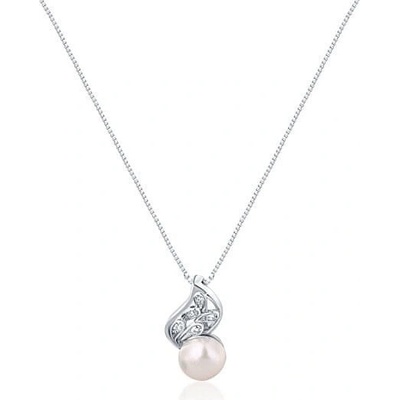 JwL Luxury Pearls Nežný náhrdelník s pravou perlou a zirkónmi JL0749