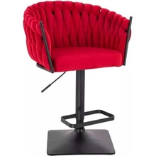 LuxuryForm Design Norden Velur na čiernej hranatej podstave / červená