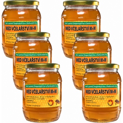Včelařství M+M top 6x900g med z období květu luk a lip 5400g