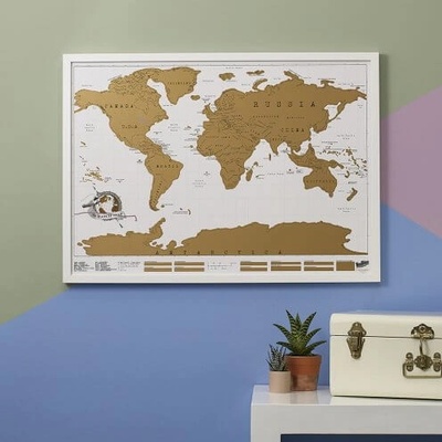 Nástěnná stírací mapa světa Original velká Luckies