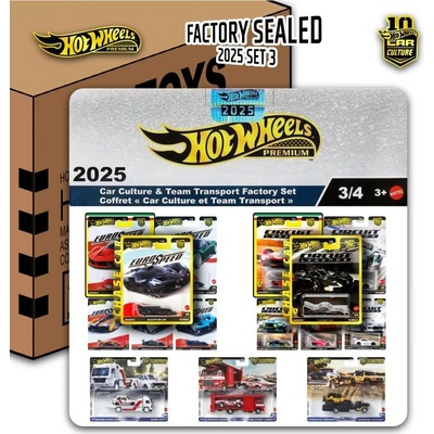 Mattel Hot Wheels Premium Car Culture Factory Sealed 2025 SET 3 včetně 2x Chase sada 15ks