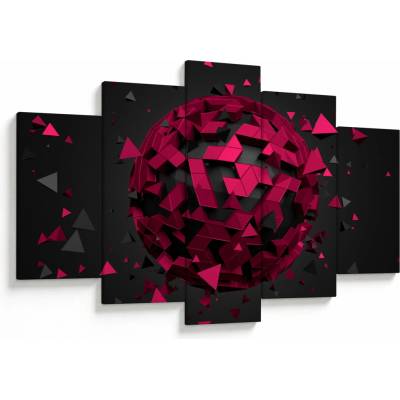 Obraz 3D abstrakcie, päťdielne 150x105 cm