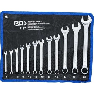 BGS technic Očkoploché klíče velikosti 6-22 mm sada 12 ks v obalu BGS 1197