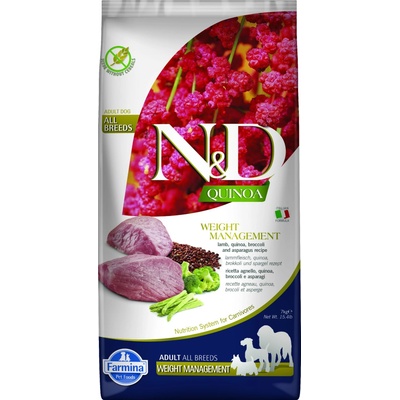 N&D Quinoa Dog Adult Medium & Maxi Grain Free Weight Management Lamb & Broccoli 2,5 kg
