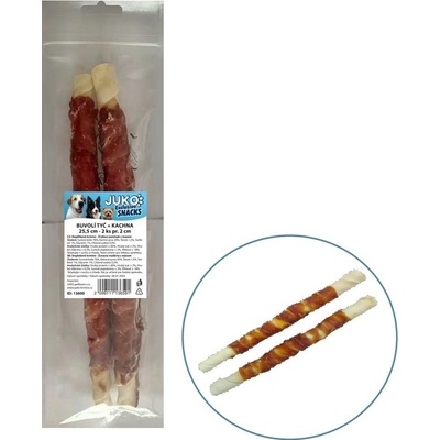 JUKO Snacks Smarty Tyč buvolí obalená kachním masem 25,5 cm 2 ks