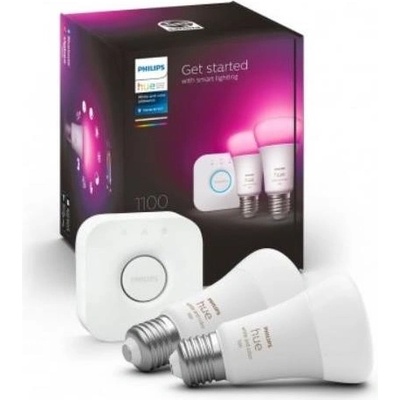HUE BT LED žárovka 2x E27 A60 9W 1100lm 2000-6500K + 16 mil. barev + Bridge