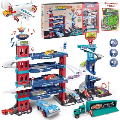 iMex Toys interaktivní garáž EXTREME 100cm 3v1 95 ks vč. podložky