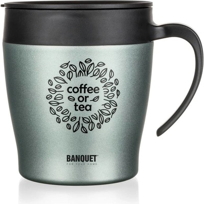 Banquet Termohrnek cestovní TAZZA 330 ml zelenošedý