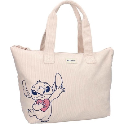 Vadobag Plážová taška béžová Stitch se srdíčkem Stitch