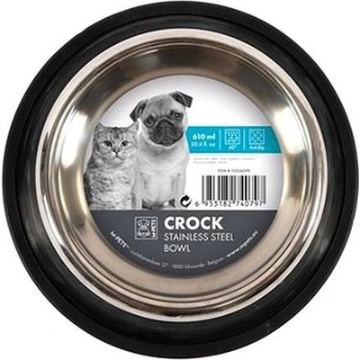 M-Pets Crock Miska nerezová s gumou M 0,61 l – Hledejceny.cz