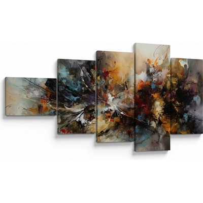 Obraz - Abstraktná grafika, päťdielne 110x60 cm