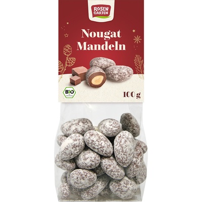 Rosengarten Bio mandle v mléčné čokoládě s nugátem 100 g