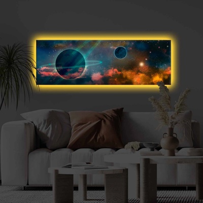 Wallity Obraz na plátně s LED podsvícením Planety
