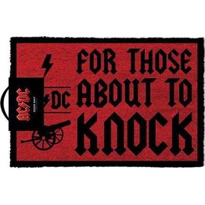 CurePink AC/DC: For Those About To Knock 60 x 40 cm červená [GP85128]