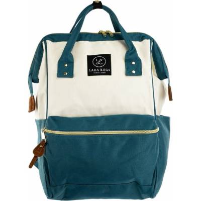 Lara Bags LÁTKOVÝ BATOH zelená/biela