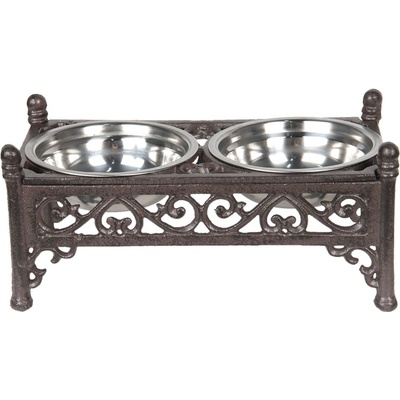 Clayre&Eef Stojan na dvě misky pro psa nebo kočku 28*15*13 cm – Hledejceny.cz