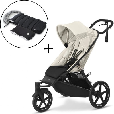 Cybex Avi Spin Seashell Beige 2024 + fusak a rukávnik JOMK Northern Black