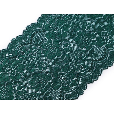 Stoklasa Elastická krajka / vsadka / běhoun šíře 18 cm Balení: 1 m, Varianta: 3 zelená lahvová 3 zelená lahvová – Hledejceny.cz
