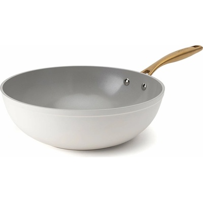 Elmich Nepřilnavá keramická pánev wok Zen Ø 28 cm - krémovo zlatá