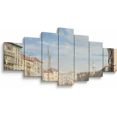 Obraz - Richard Parkes Bonington, The Grand Canal, reprodukcia, sedemdielne 210x100 cm