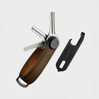 Kľúčenka Orbitkey Key Organiser Crazy Horse + Multitool V2 Oak Brown darčeková sada