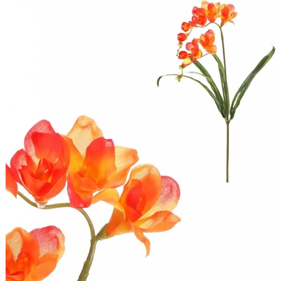 Umelá kvetina Frézia, oranžová, 15 x 5 x 60 cm