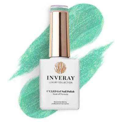 Inveray UV/LED Gél lak N°308 Sway trblietavý mentolovo zelený 10 ml